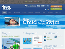 Tablet Screenshot of evoswimschool.com